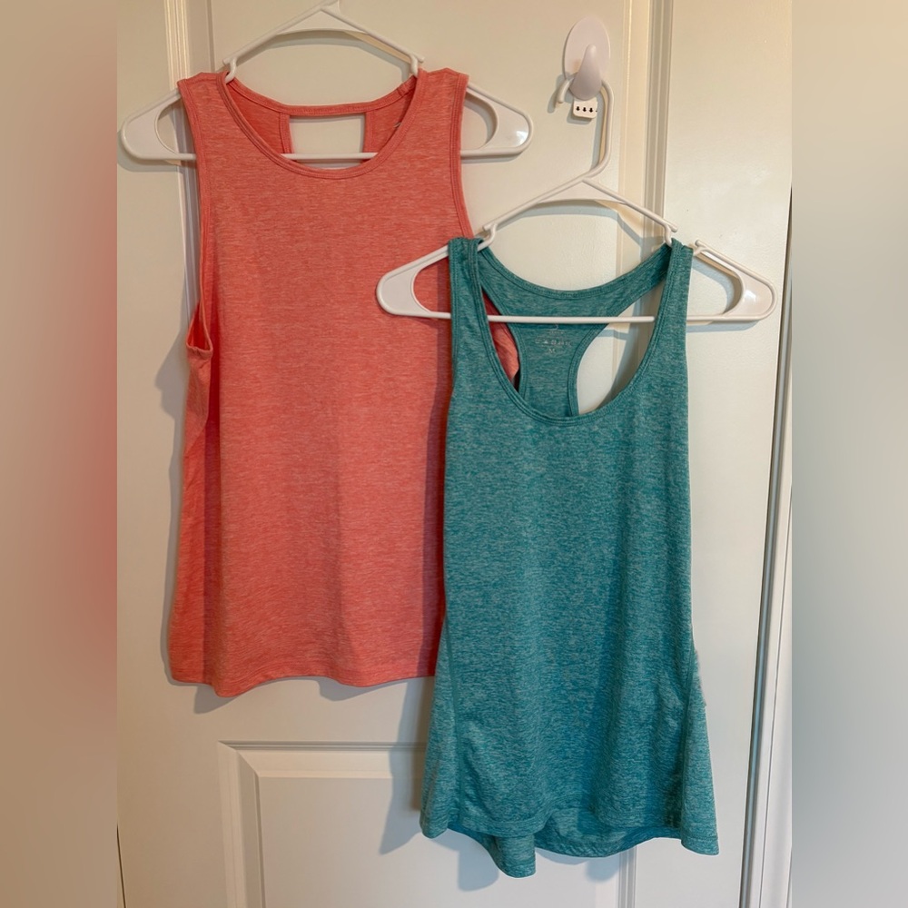 Ideology Coral Performance and Mint Racerback Tank Tops. Women size M